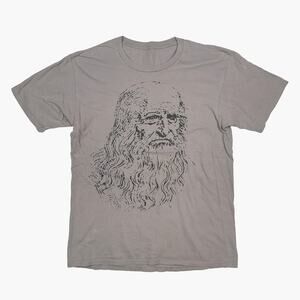OBVIOUS LOGIC Leonardo Da Vinci Short-Sleeve Graphic Print T-Shirt (Grey | Med)